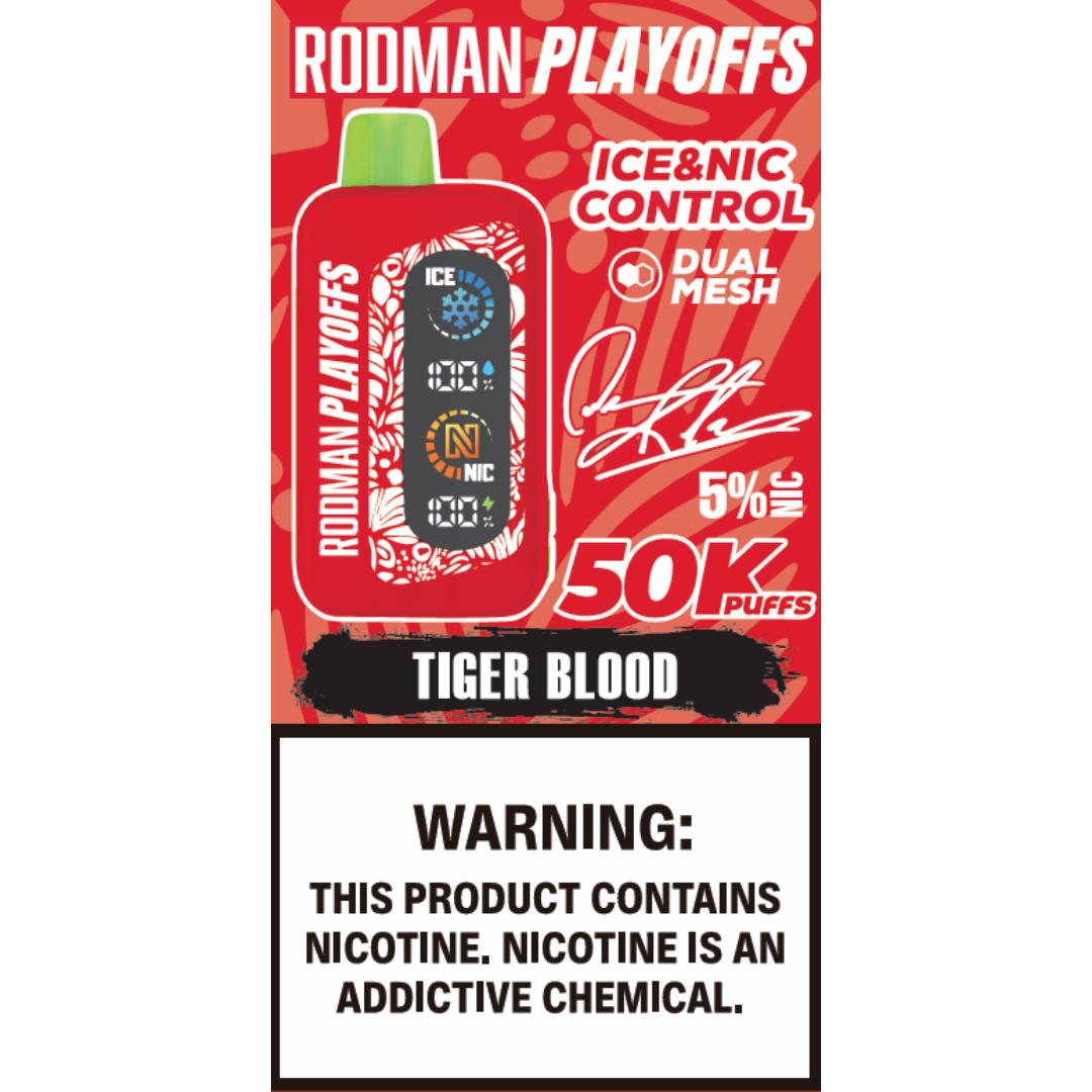 rodman playoffs vape flavors 50k Tiger Blood – Fab Geekbar: Complete Adult Flavor Savor Select:Lemon Lime/ Pineapple Ice